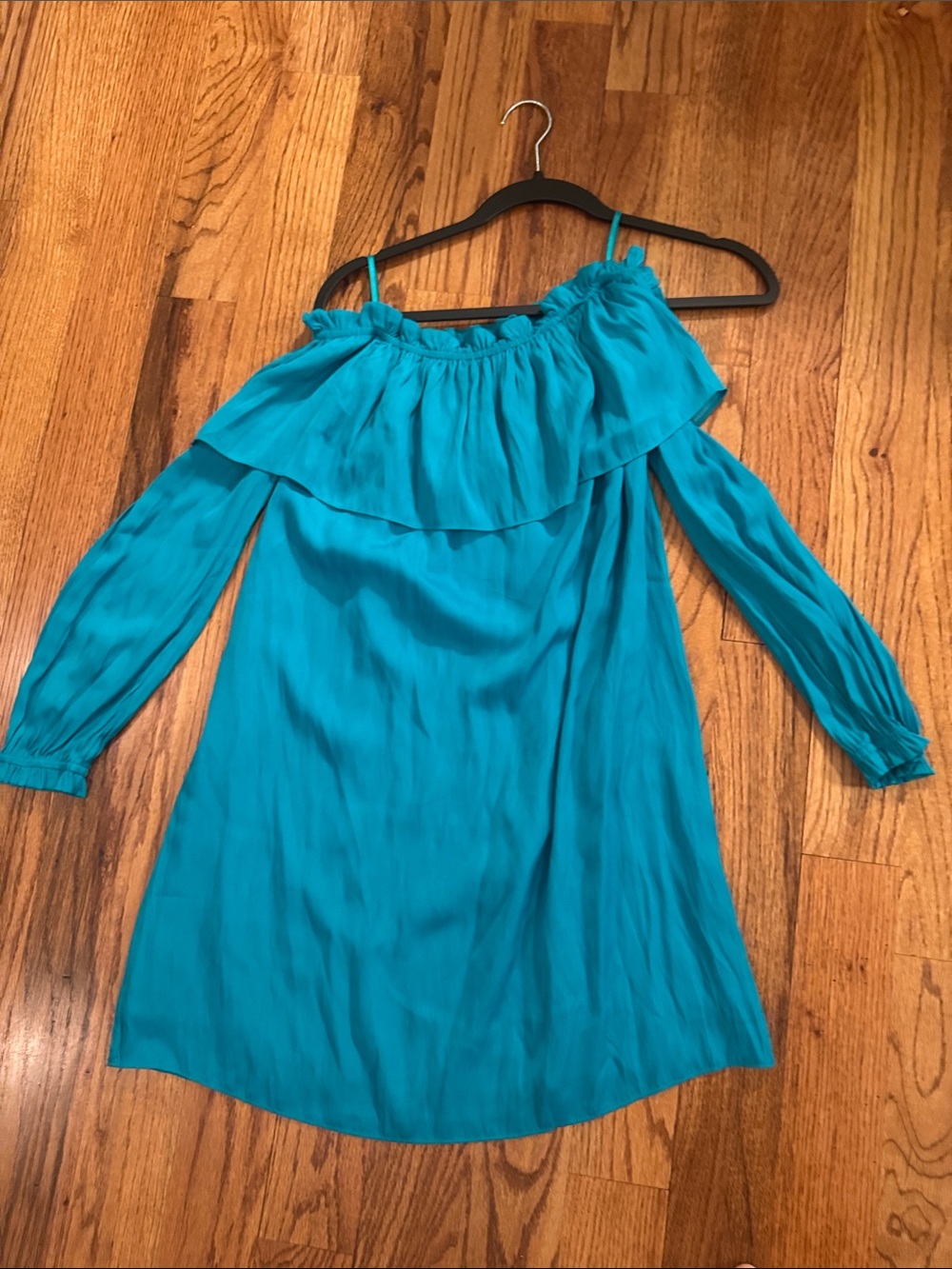 Lilly Pulitzer Teal Ruffled Off-Shoulder Dee Dee dress